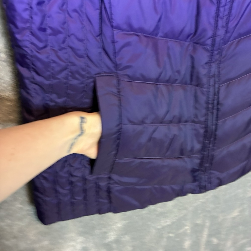 Talbots Women Purple Ombre Down Full Zip Vest X Puffer Quilted Layering Outdoors - Picture 5 of 8